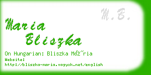 maria bliszka business card